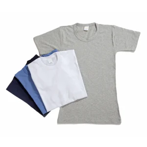 Set 4 t-shirts mezza manica in cotone colori assortiti
