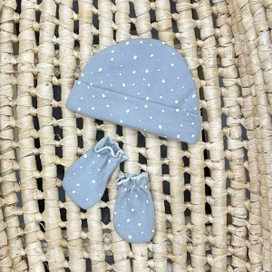 Calamaro Set Cappellino e Muffole Pois